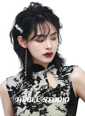 新中式国潮金属竹节流苏发夹侧边高级感小众设计精致冷淡气质发饰