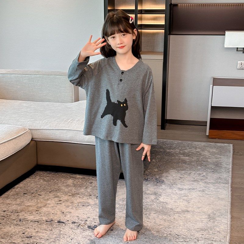 女童睡衣2024新款秋季纯棉儿童春秋大童秋天长袖女孩初中生家居服,淘宝优惠券,粉丝福利购,淘宝优惠卷
