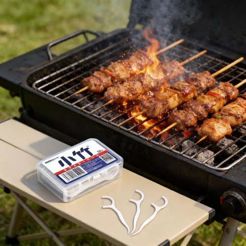 户外便携牙签小竹一次性牙线50支装超细家庭装口腔清洁护理用品 - 图0