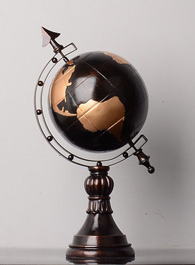 办公室电视柜装饰地球仪摆件美式高档客厅桌面书房酒柜复古装饰品