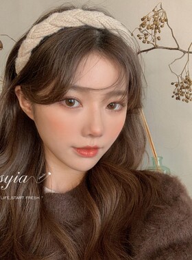 毛绒发箍女秋冬百搭外出韩式头箍新年过年红色头饰发卡2021年新款