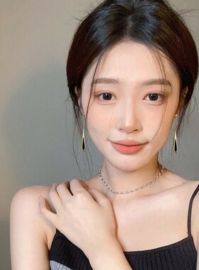 气质黑色耳环女2024新款爆款流苏小众独特耳线耳坠气质高级感耳饰