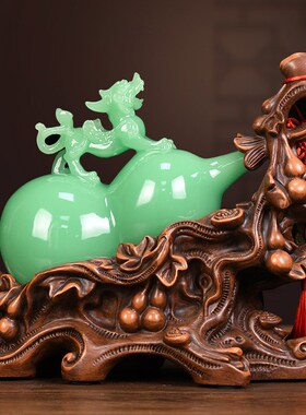 招财葫芦摆件客厅玄关电视柜中式装饰品公司店铺开业迁乔礼品