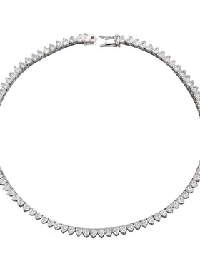 时尚轻奢美式长款项链女个性排钻小众设计感锁骨链百搭高级感项饰