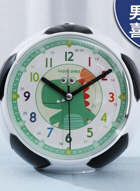 闹钟儿童男孩用小学生专用起床神器创意静音闹铃2023新款足球时钟