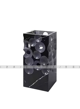 空合 现代极简大理石镂空艺x术花器 样板间家居软装餐桌组合摆件