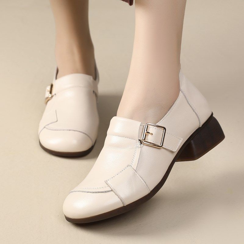 真皮轻便中年妈妈鞋子2025新款平跟圆头女鞋深口软底单鞋春秋皮鞋,淘宝优惠券,粉丝福利购,淘宝优惠卷