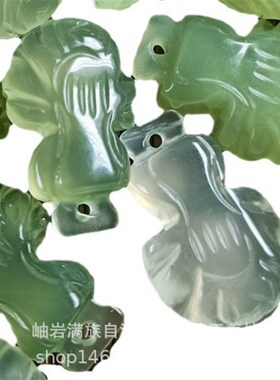 天然玉白菜吊坠岫玉挂件厂家手工配件饰品玉器小礼品百财好运