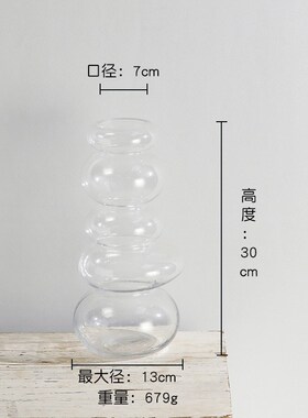 创意网红玻璃花瓶高级感球型泡泡花瓶客厅摆件玫瑰花百合玻璃花瓶