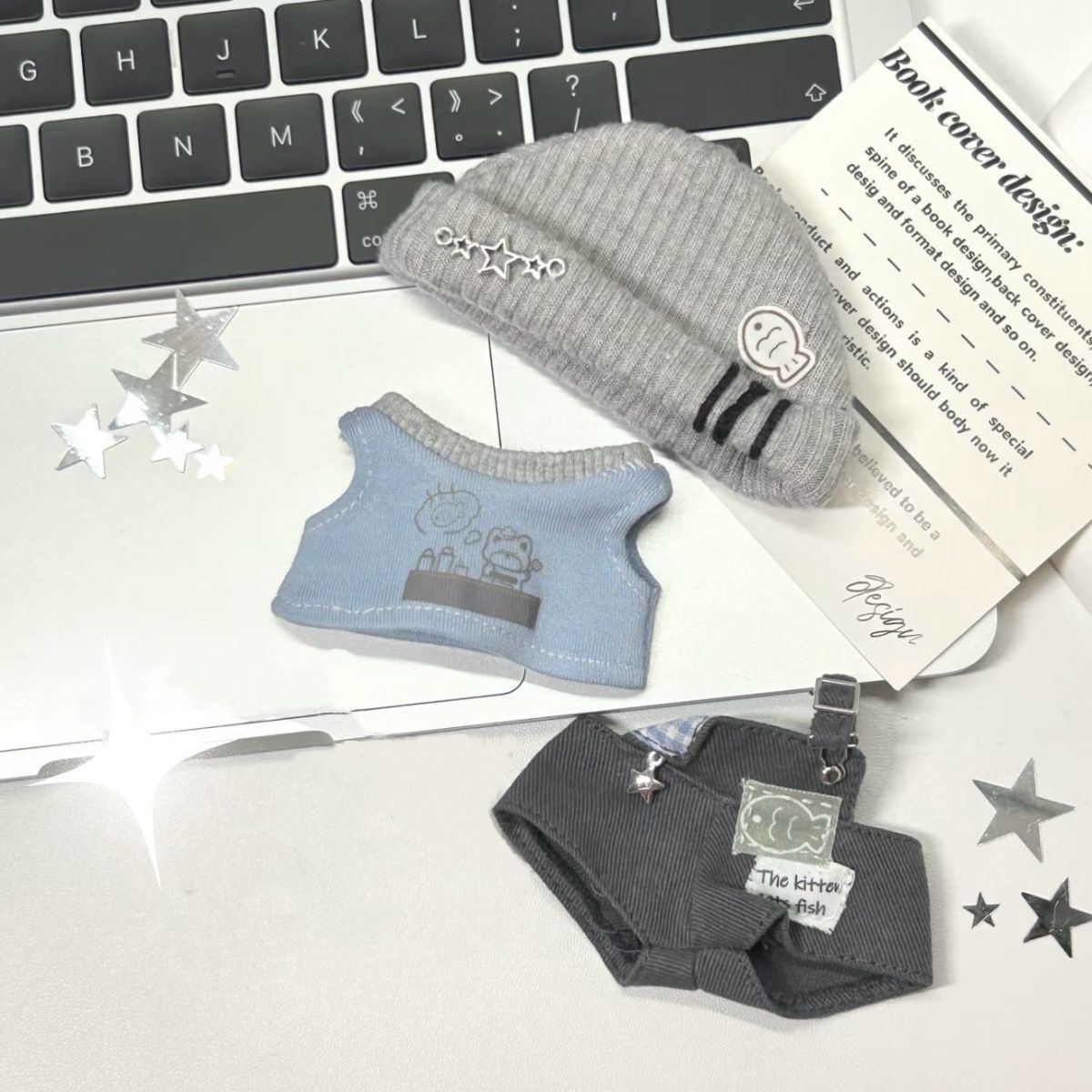 娃衣10cm可爱娃娃背带裤套装正常体海星体棉花玩偶背心替换 - 图0