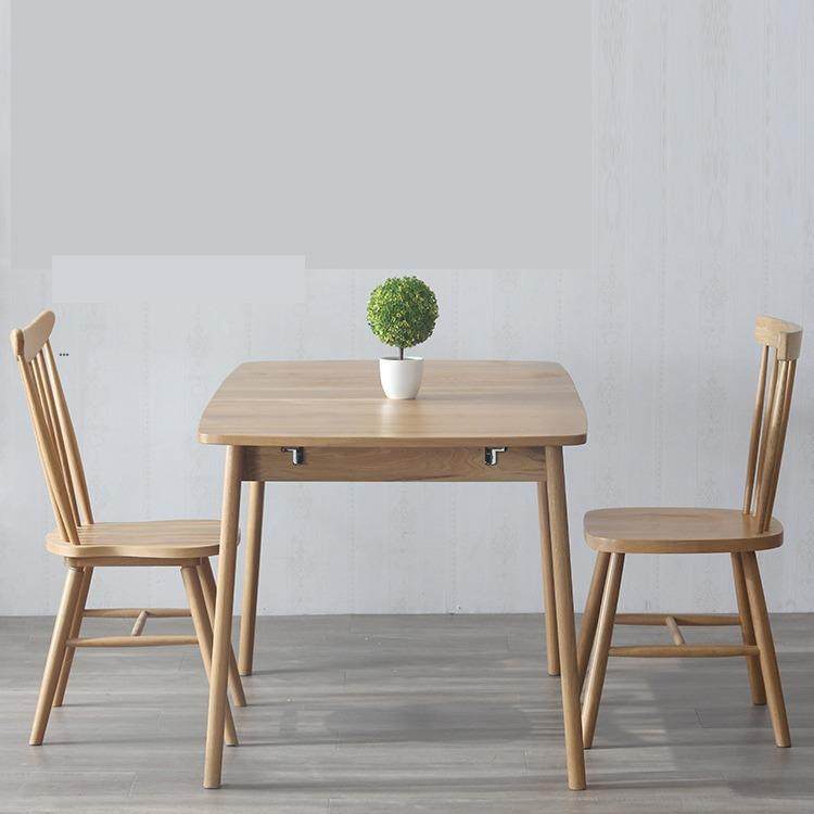 实木伸缩餐桌北欧小户型家用原木橡木日式长方形靠墙餐桌台椅组合,淘宝优惠券,粉丝福利购,淘宝优惠卷