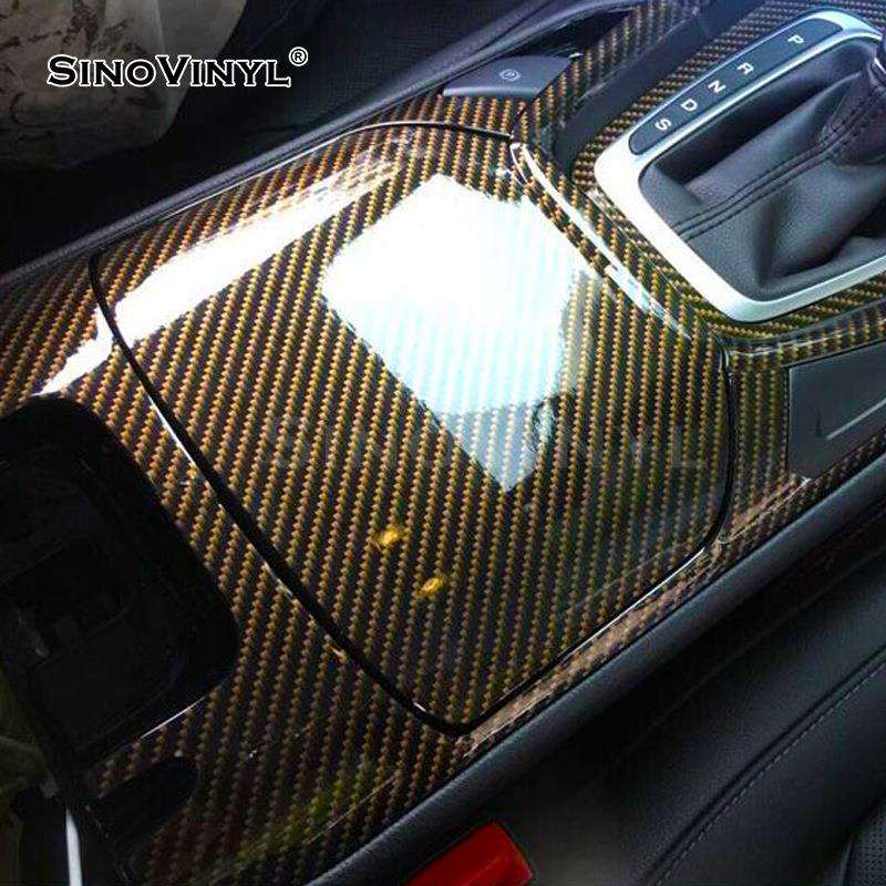 卡莱克导气2D亮面碳纤维膜汽车中控内饰贴纸车身装饰改色膜 - 图0
