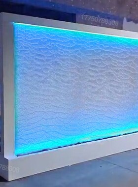 玻璃水幕墙流水屏风办公室水系景观流水背景墙金属水幕帘钢网水帘