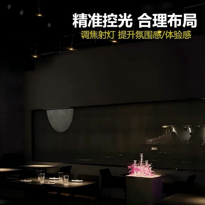 餐饮专用射灯24年新款2700k可调角变焦轨道灯火锅店餐桌明装射灯,淘宝优惠券,粉丝福利购,淘宝优惠卷