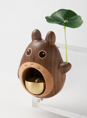 黑胡桃木铃铛新家乔迁礼物搬家新居礼品门上挂件装U饰入户提醒风