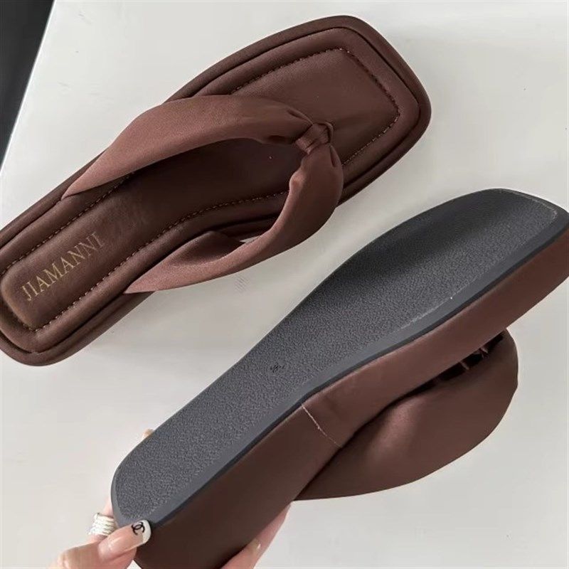 夹脚鞋人字拖鞋女厚底2025新款夏季平底外穿沙滩鞋法式凉拖女鞋,淘宝优惠券,粉丝福利购,淘宝优惠卷