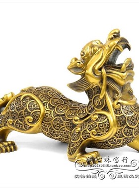 纯铜貔貅摆件一对天禄旺寿貔貅招财聚财金钱皮丘客厅Y办公室工艺