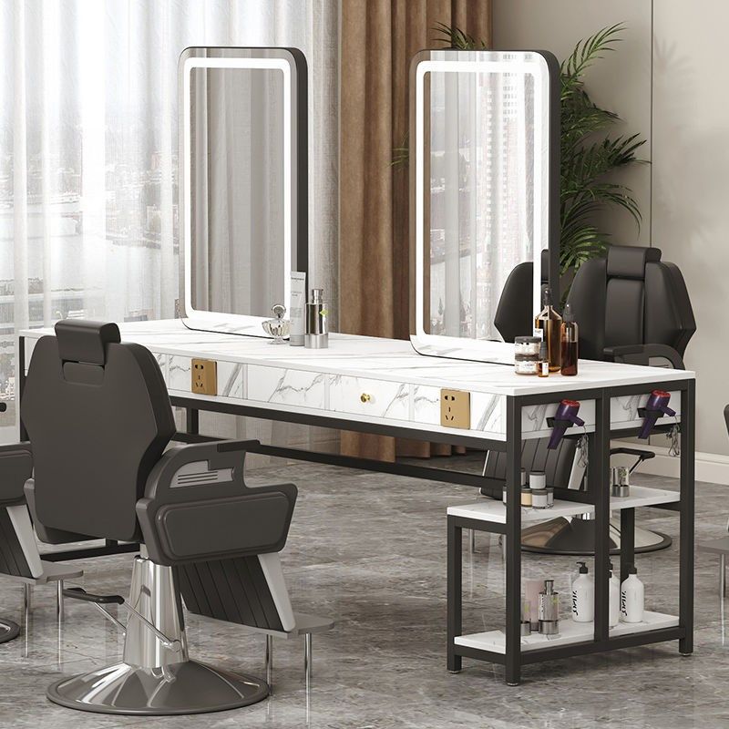 理发镜台美发店镜子单面带灯剪发影楼化妆台大理石双面落地烫染桌,淘宝优惠券,粉丝福利购,淘宝优惠卷
