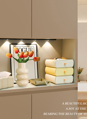 奶油风玄关隔断摆件进门口u入户钥匙收纳客厅餐边柜酒柜家居装饰