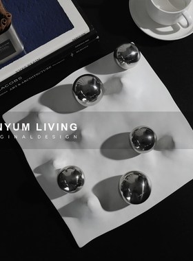 简约现代轻奢几何艺术圆球v摆件售楼处玄关柜家居桌面创意软装饰