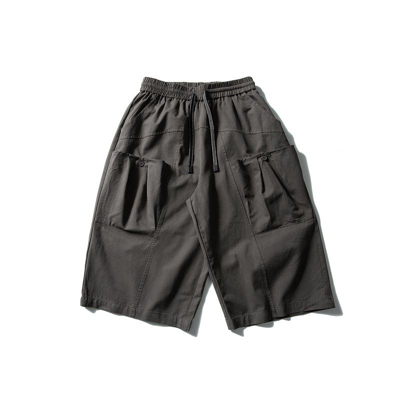 ZC 美式复古立体大口袋工装7分裤2025夏季男女宽松休闲抽绳短裤潮,淘宝优惠券,粉丝福利购,淘宝优惠卷