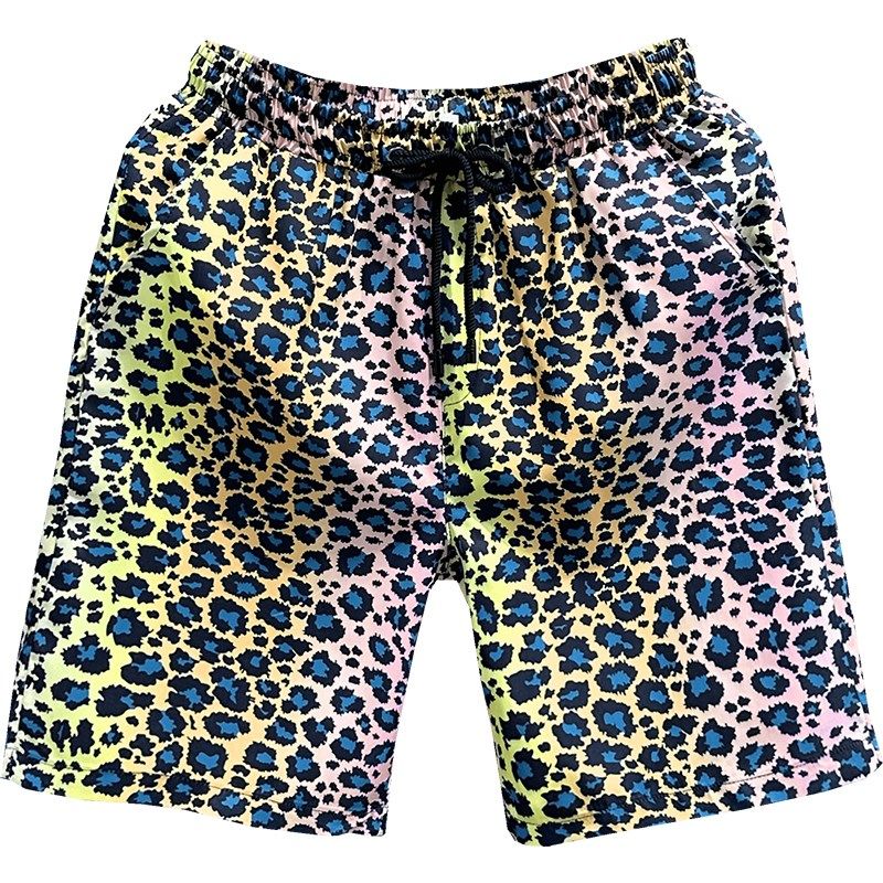 潮流豹纹短裤情侣款家居外穿大裤衩夏季薄款三分裤男女沙滩五分裤,淘宝优惠券,粉丝福利购,淘宝优惠卷