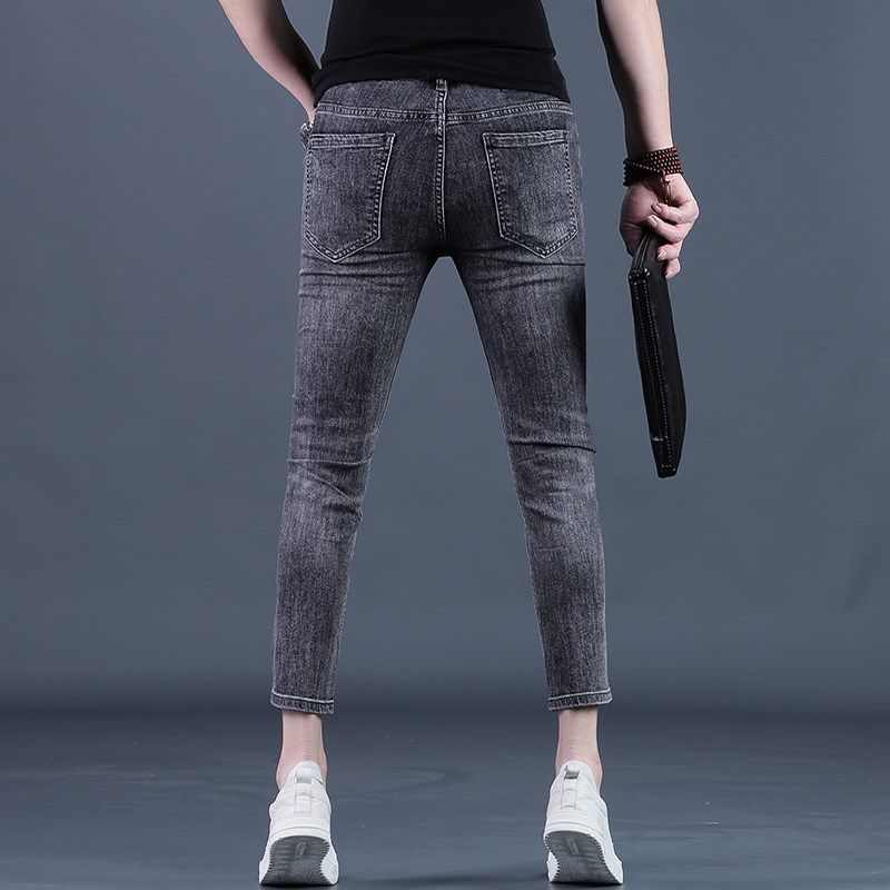 裤男九分裤男士牛仔裤潮牌刺绣花修身小脚夏季9分男裤青年裤子男,淘宝优惠券,粉丝福利购,淘宝优惠卷