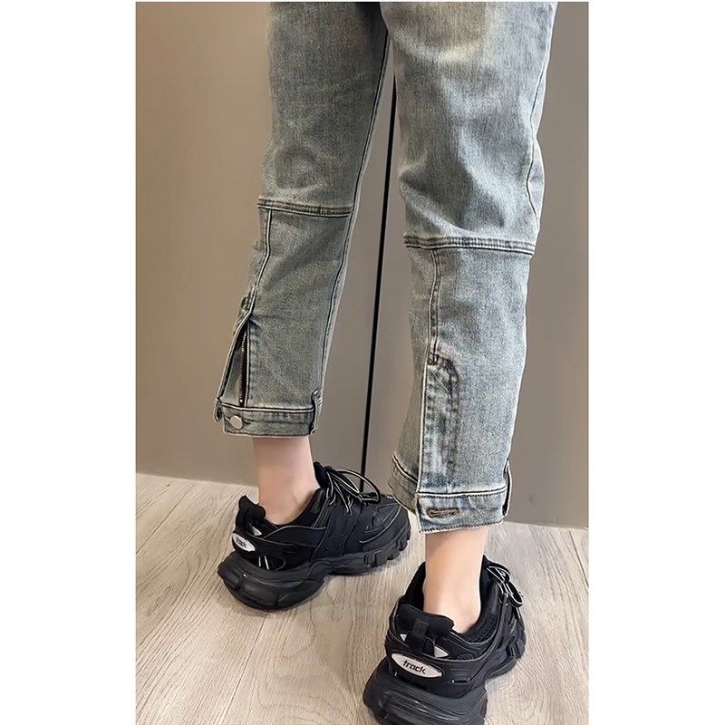 梨型身材裤子大码高腰设计感九分牛仔裤女春胖mm显瘦直筒烟管裤子,淘宝优惠券,粉丝福利购,淘宝优惠卷