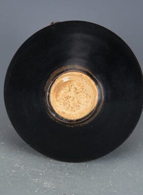 摆件宋吉州窑黑釉枫叶纹斗笠碗 仿古瓷器 古董古玩旧货老货收藏品