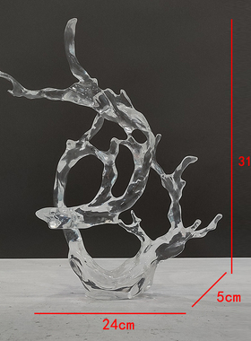 客厅电视柜装饰摆j件轻奢高档酒店大堂落地雕塑浪花抽象树脂工艺