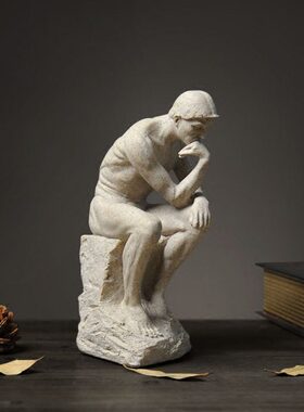 璟考者 书房客厅想北欧小工艺品 样板间书桌思思抽象欧雕像美雕塑