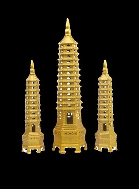 纯黄铜文昌塔13层l九层十三层9层书房办公客厅摆件男女学生礼物品