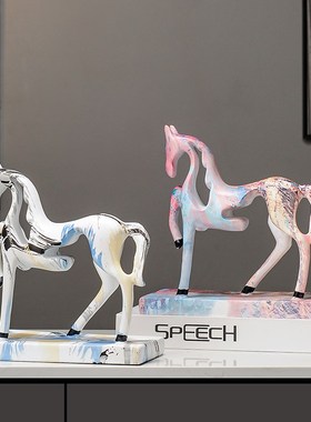 马到成功艺术马摆件现代轻奢酒y柜电视柜客厅玄关办公室家居装饰