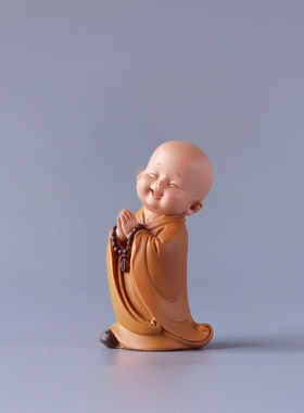 佛系禅意小和尚摆件迷你慧能古风茶几办公桌装P饰品一禅趣日式沙