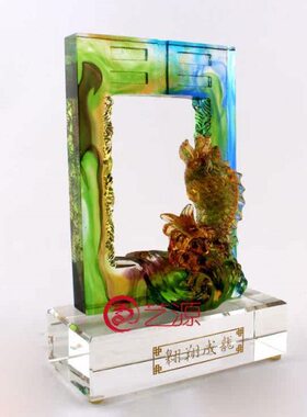 送乔迁龙装饰品贺寿生日升迁礼品琉璃摆件  的礼物创意家居翱翔成