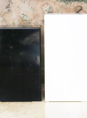 纯黑大理石摆台人造石玄关落地底座基座简约现代酒店艺Y术品展示