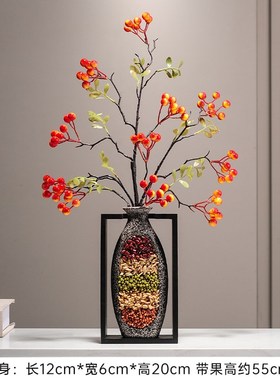 五谷丰登花瓶摆件入户玄关客厅电视柜迎客松招财装U饰乔迁开业礼