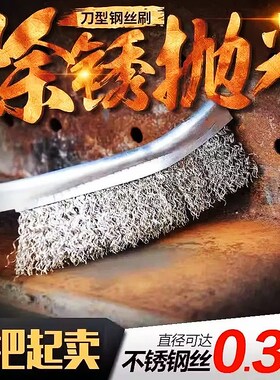 钢丝刷子水池清洁钢丝球多功能家用长柄刀刷抛光除锈清缝隙去毛刺