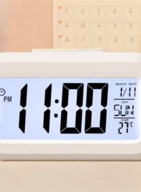 可爱loopy闹钟夜p光床头时钟学生宿舍多功能桌面台钟可计时静音