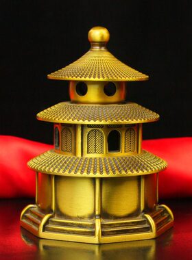 纯铜塔香炉铜塔炉室内组装纯铜塔炉创意天坛檀香炉寺庙铜塔香薰炉