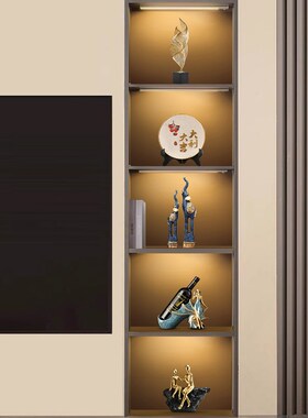 新中式老板办公室公司背景柜摆件高端大气上档Q次办公桌高档工艺