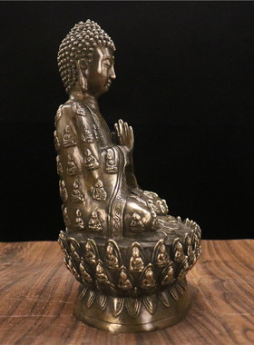 纯铜全身佛摆件v居家供奉客厅桌面装饰品