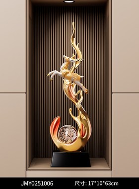 风生水起入户玄关装饰摆饰轻奢高档客厅招财电视T柜酒柜壁龛装饰