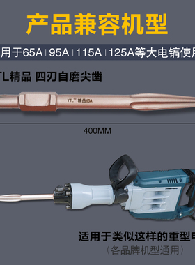 大电镐镐头65尖凿子加宽扁铲混凝土95电镐尖扁凿电锤锤头冲击钻头