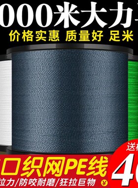 德国进口2000米进口大力马主线鱼线8编pe线1000米耐磨编织撒网织