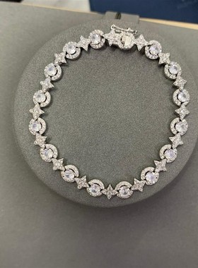 六芒星系列密镶双流星项炼圆圈可调节手錬六芒星手饰Y送人情人节