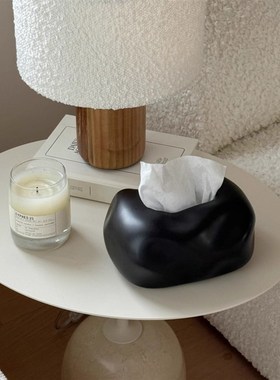 奶油风纸巾盒家用客厅轻奢高档创意餐巾纸抽纸盒高级Y感装饰摆件