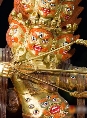 半鎏 10拉根铜铜像像室内家用现代 三 喇呼本宁玛金铜像呼啦热寸