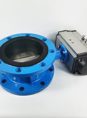 气动法兰式蝶阀 D641X-16Q软密封阀门DN50 65 80 100 150 250 300