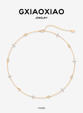 G XIAOXIAO 法式时尚百搭泡泡四叶花项链 F20X68 F20X69